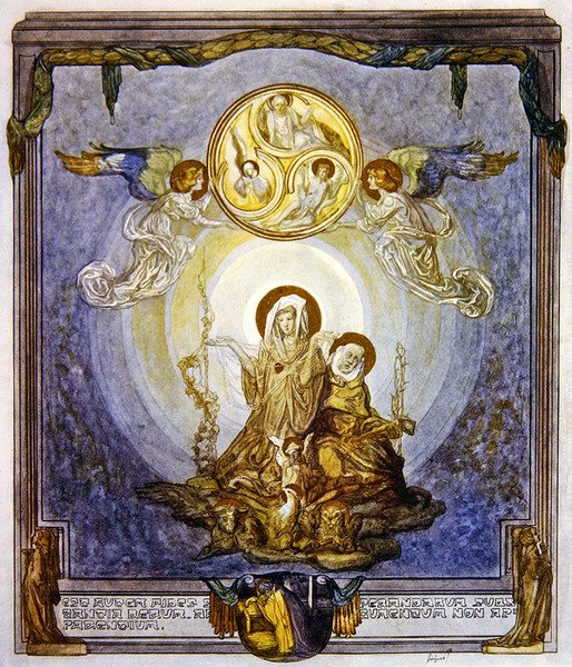 Ilustracja z Boskiej komedii Dantego, Paradiso, Canto XXIV, 1921 (wc na papierze) autorstwa Franz von Bayros