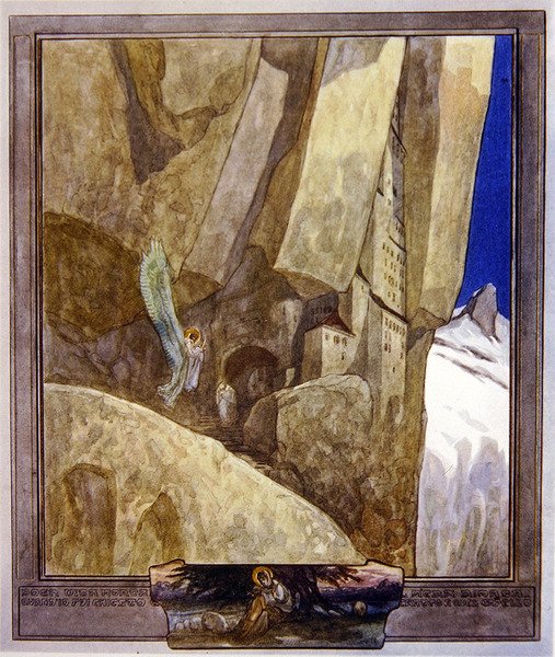 Ilustracja z Dantes Boska Komedia, Raj, Canto XXI, 1921 (wc na papierze) autorstwa Franz von Bayros