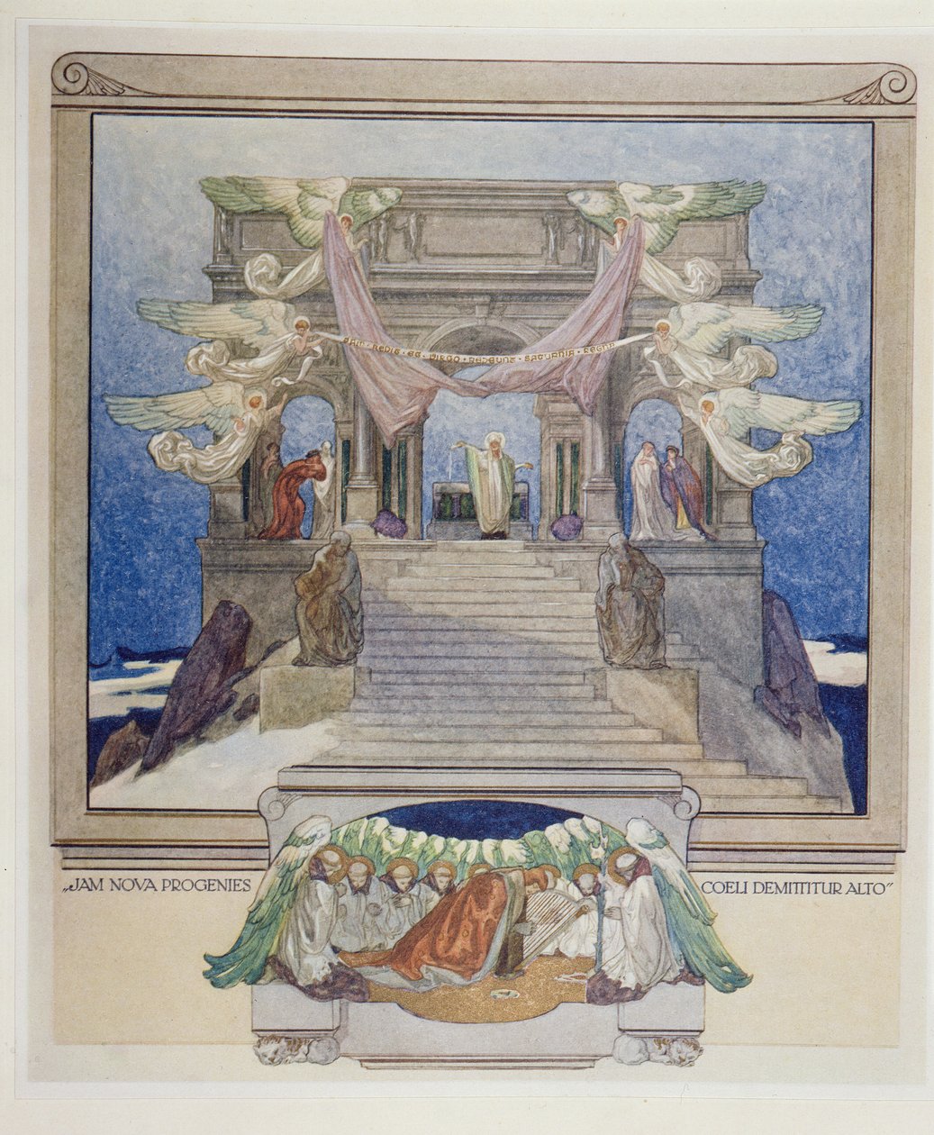 Ilustracja z „Boskiej komedii” Dantego, Czyściec, 1921 (wc na papierze) autorstwa Franz von Bayros
