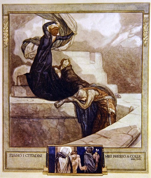 Ilustracja z Boskiej komedii Dantego, Czyściec, kanto XIII: 115, 1921 (wc na papierze) autorstwa Franz von Bayros