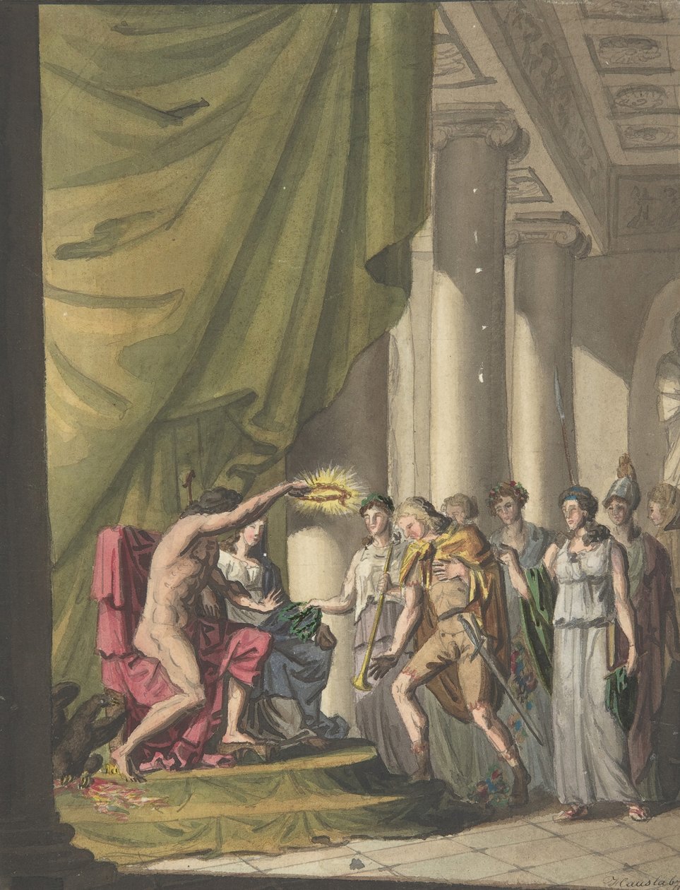 Alegoria Zwycięstwa: Koronacja Żołnierza Laurami, ca. 1814. autorstwa Franz von Hauslab