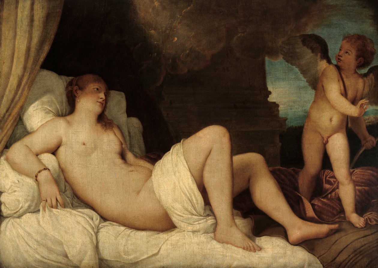 Danae, kopia po obrazie Tycjana w Neapolu autorstwa Franz von Lenbach