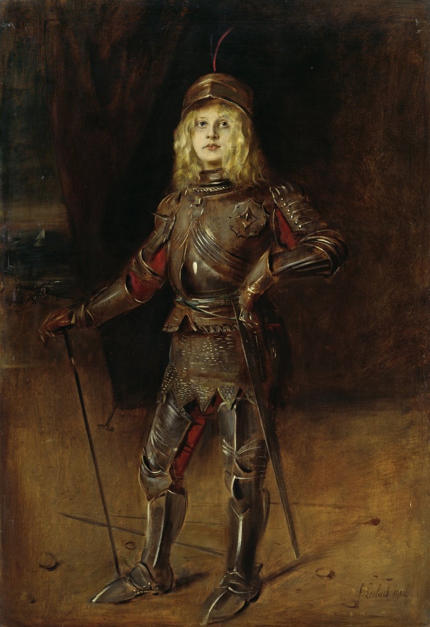 Marion Lenbach w Ritterrüstung autorstwa Franz von Lenbach