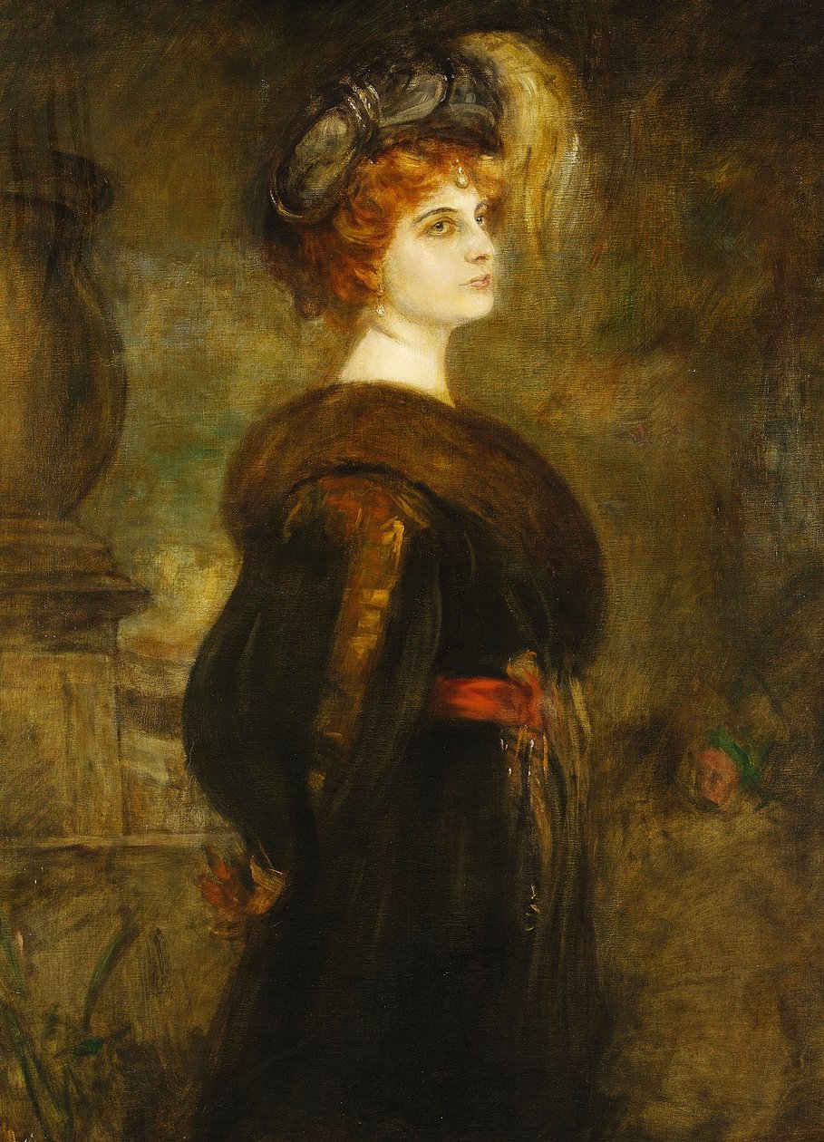 Portret Lily Merk, około 1902 r. autorstwa Franz von Lenbach