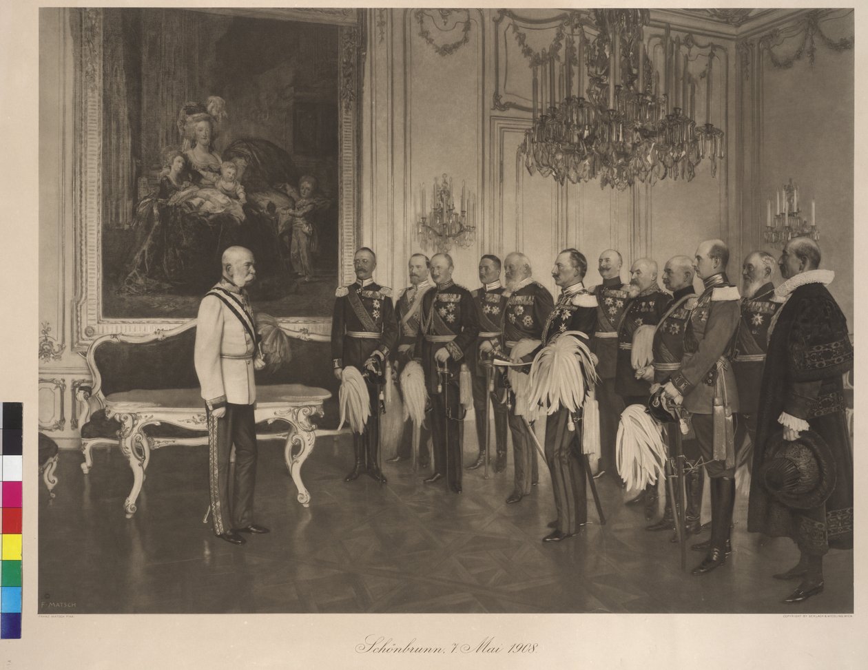 Wizyta niemieckiego księcia federacji 8 maja 1908 r. w zamku Schoenbrunn autorstwa Franz von Matsch