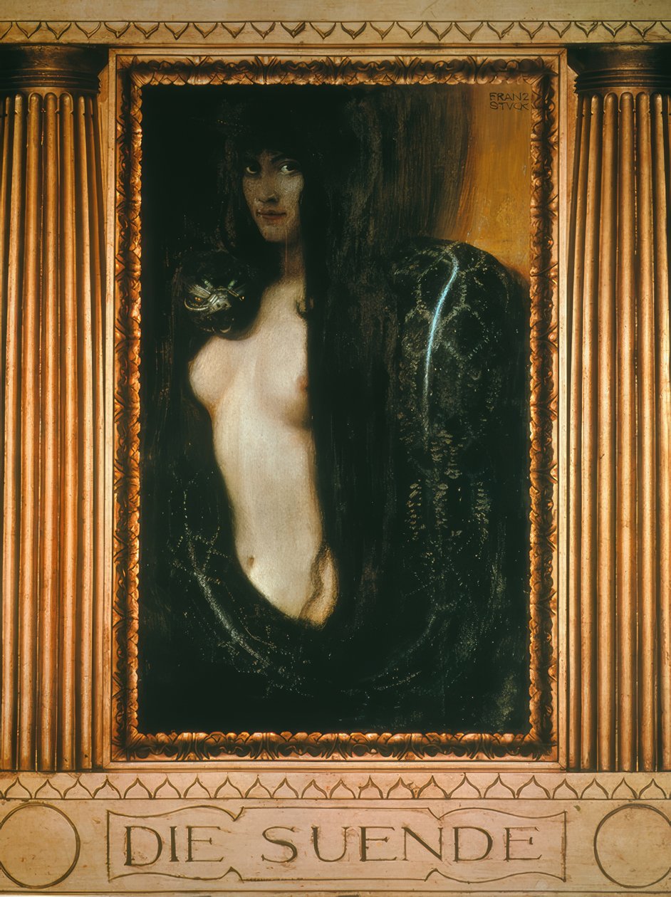 Grzech autorstwa Franz von Stuck