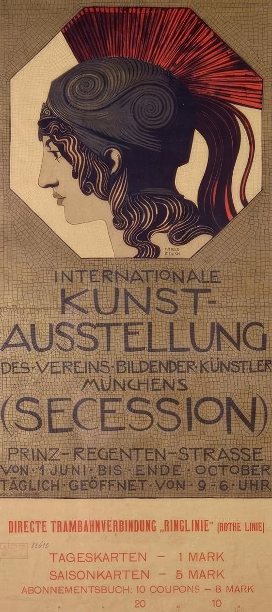 F. v. Sztukaterie / plakat Int. Wystawa autorstwa Franz von Stuck