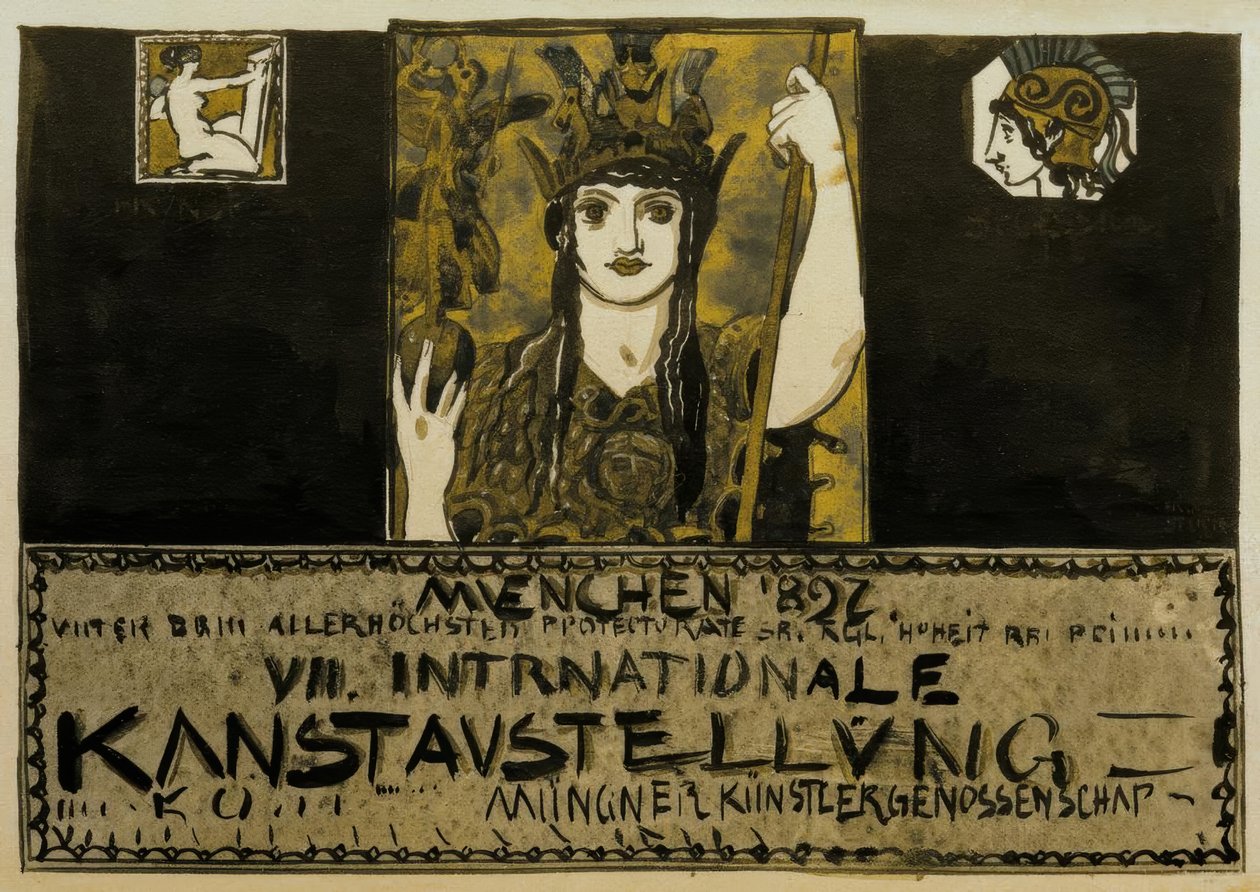 F. v. Stuck, Plakatentwurf 1897 autorstwa Franz von Stuck