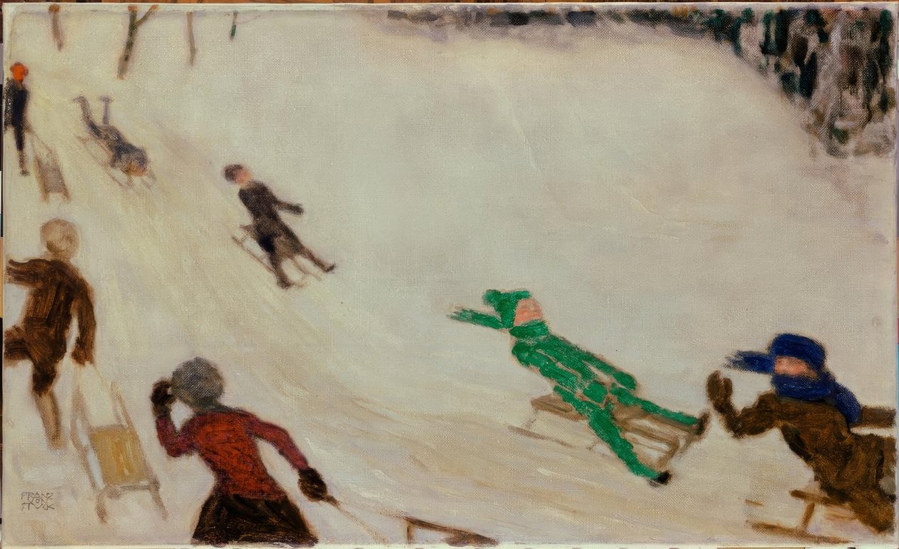 F. v. Utknięte, dzieci na sankach autorstwa Franz von Stuck