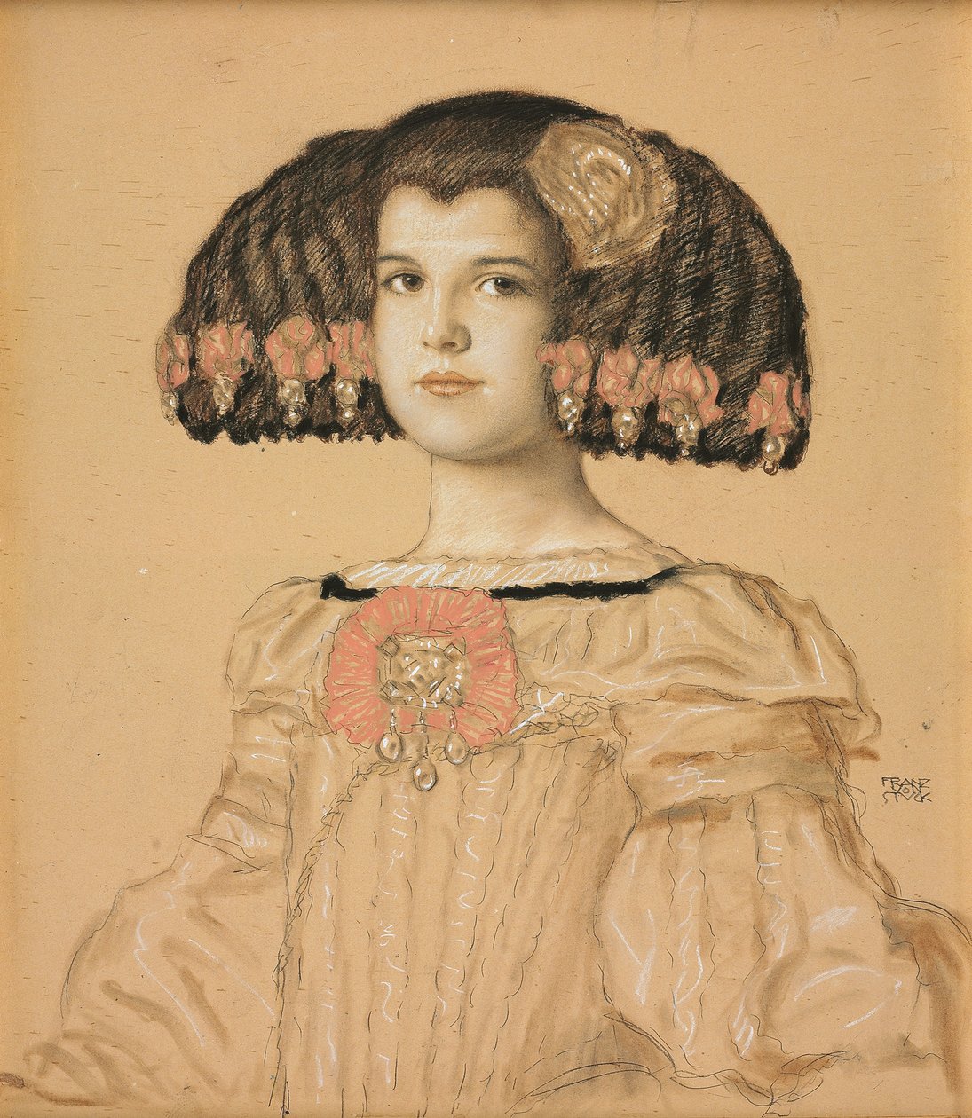 Portret Marii, córki artysty, w hiszpańskim stroju, 1908 autorstwa Franz von Stuck