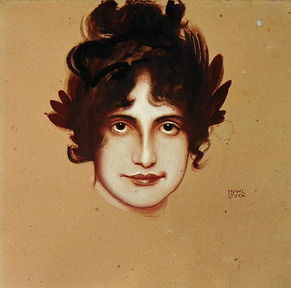 Portret kobiety, ok. 1896 (olej na papierze) autorstwa Franz von Stuck