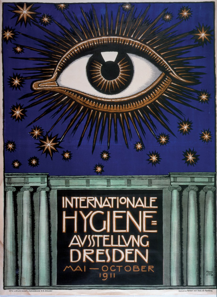 Plakat do Pierwszej Międzynarodowej Wystawy Higieny 1911, 1911 autorstwa Franz von Stuck