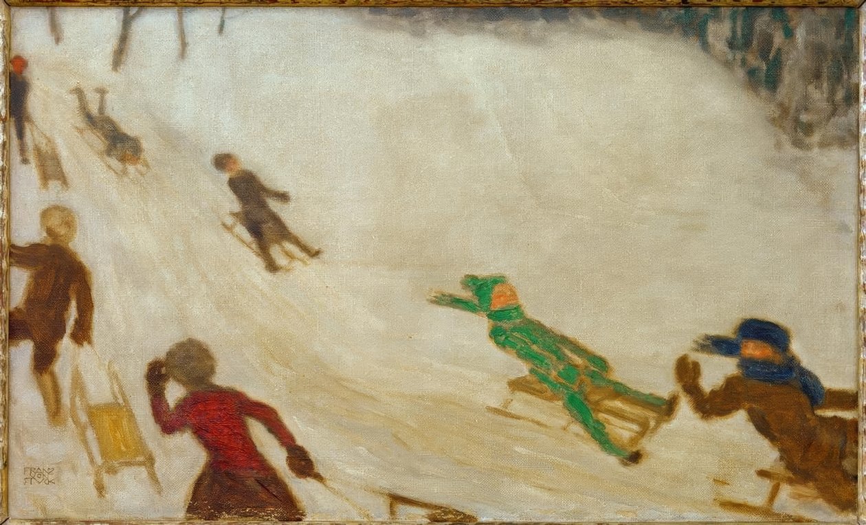 Dzieci na sankach autorstwa Franz von Stuck