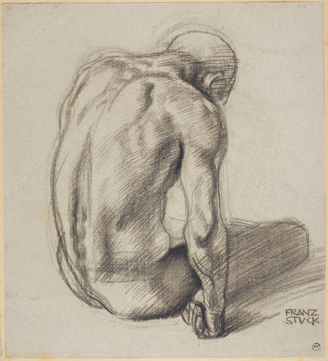 Siedzący mężczyzna autorstwa Franz von Stuck