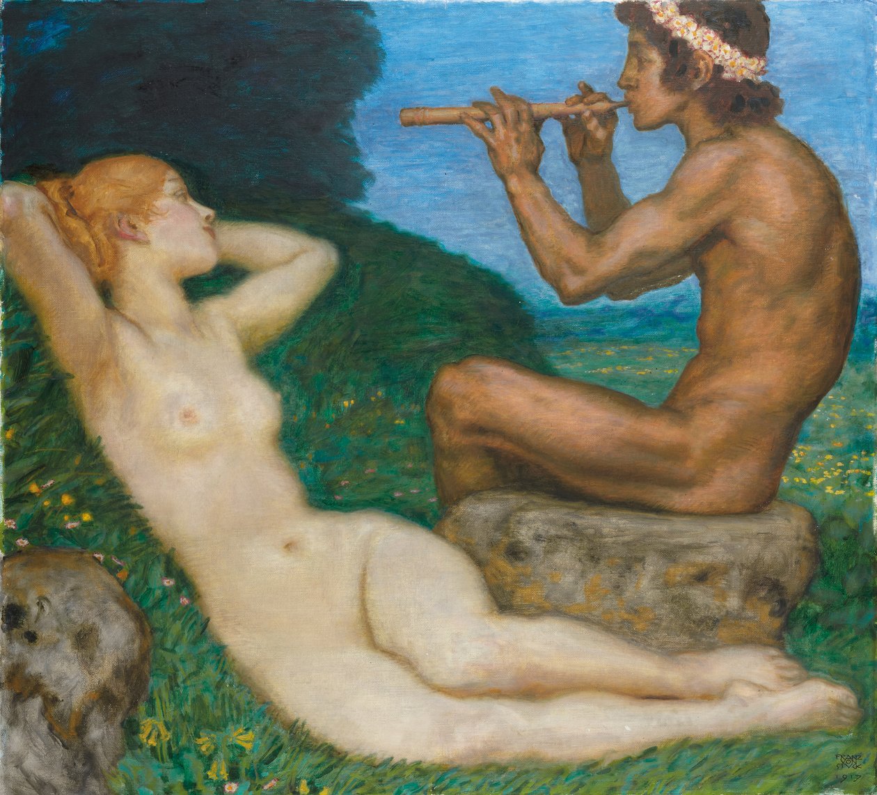 Wiosenna miłość; Wiosna miłości, 1917 autorstwa Franz von Stuck