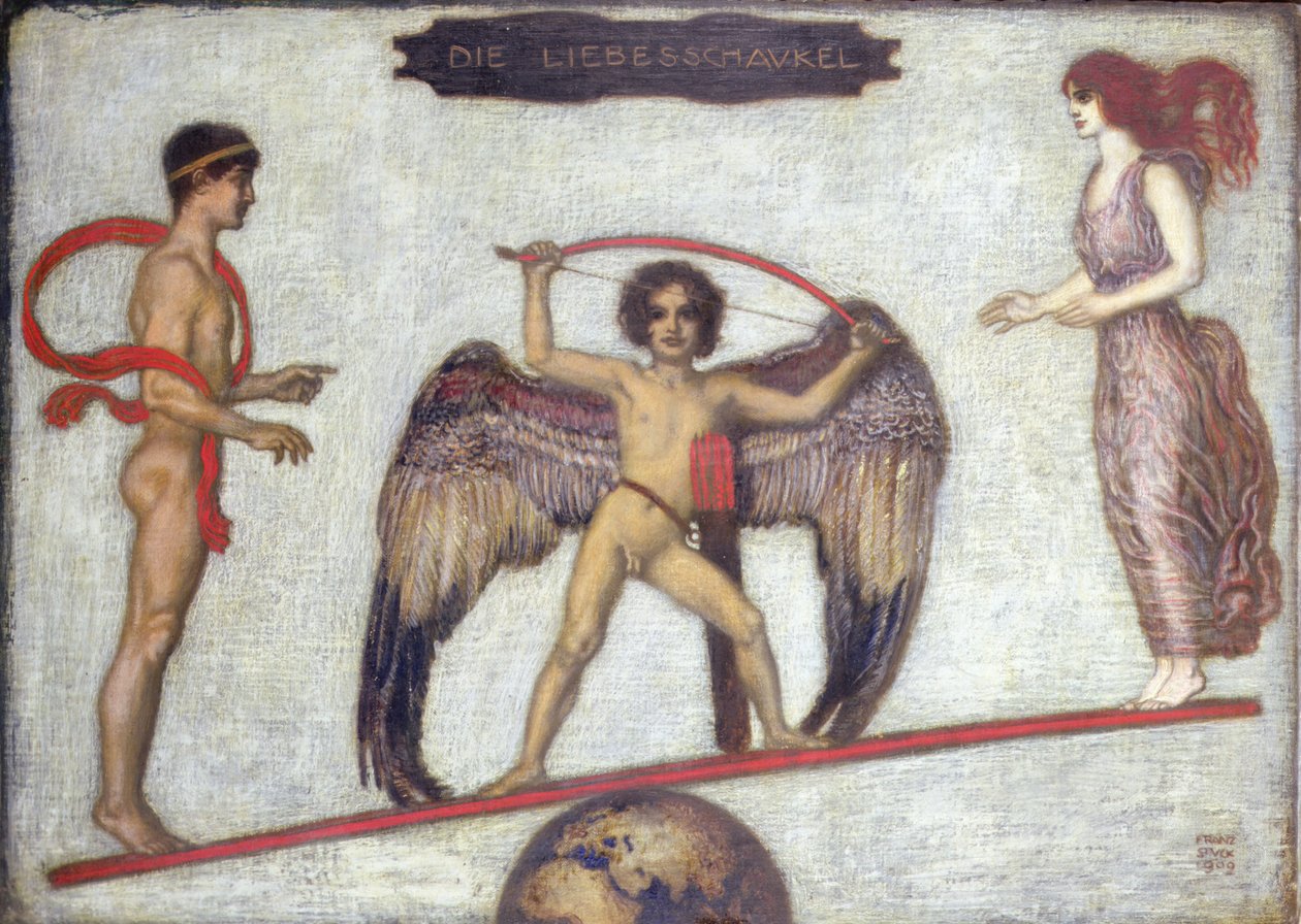 Miłość Huśtawka autorstwa Franz von Stuck