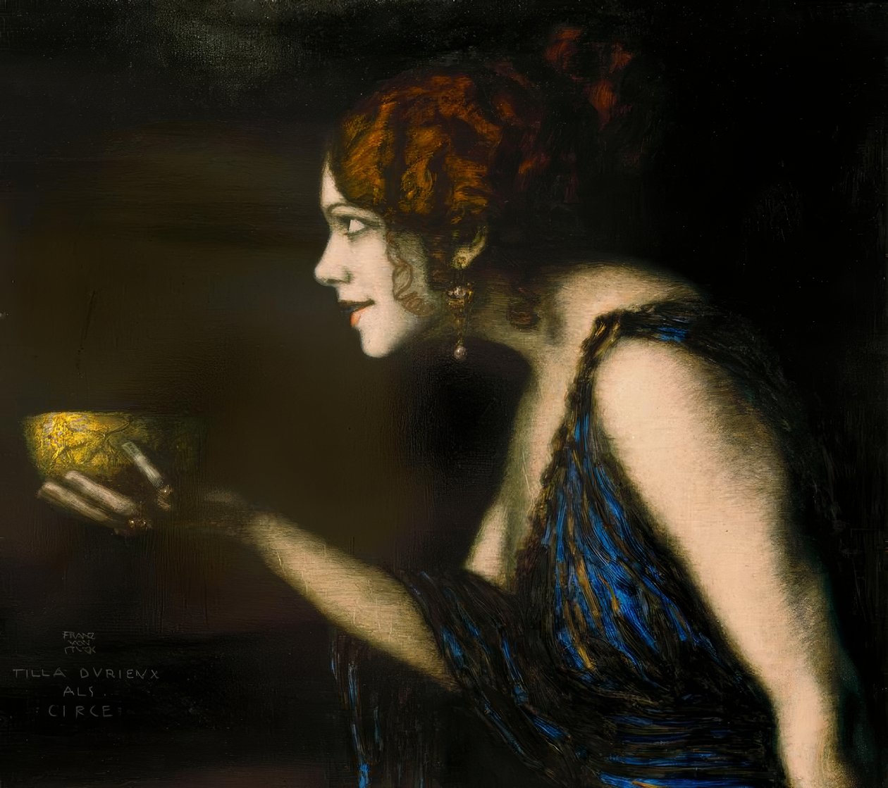 Tilla Durieux als Circe / F. v. Zablokowany autorstwa Franz von Stuck