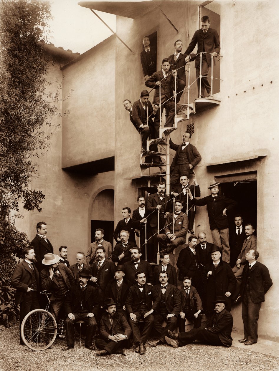Portret pracowników zakładu fotograficznego Alinari Brothers we Florencji, 1899 (szklana płyta) autorstwa Fratelli Alinari Fratelli Alinari