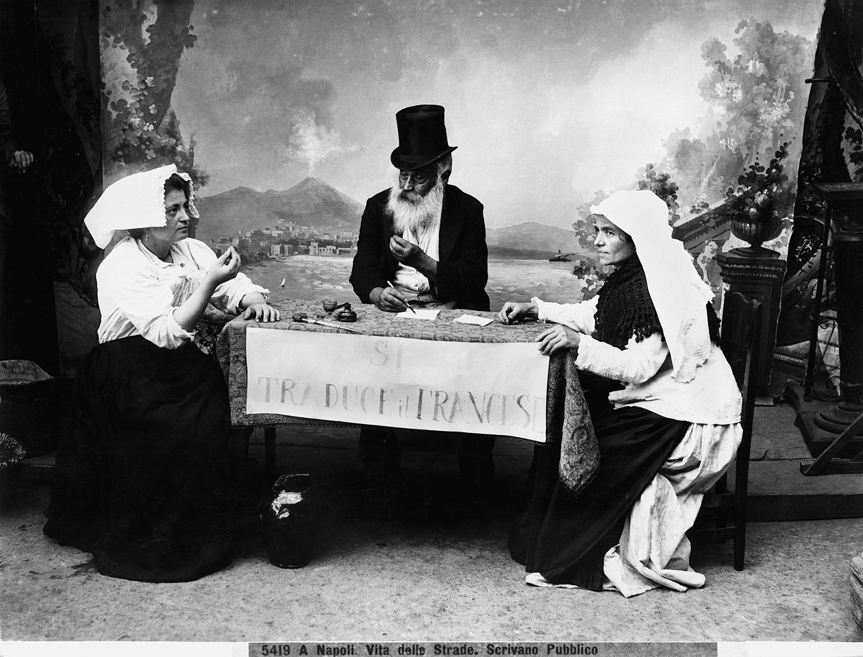 Pisarz publiczny w Neapolu, c.1890 (szklana płyta) autorstwa Fratelli Alinari Fratelli Alinari