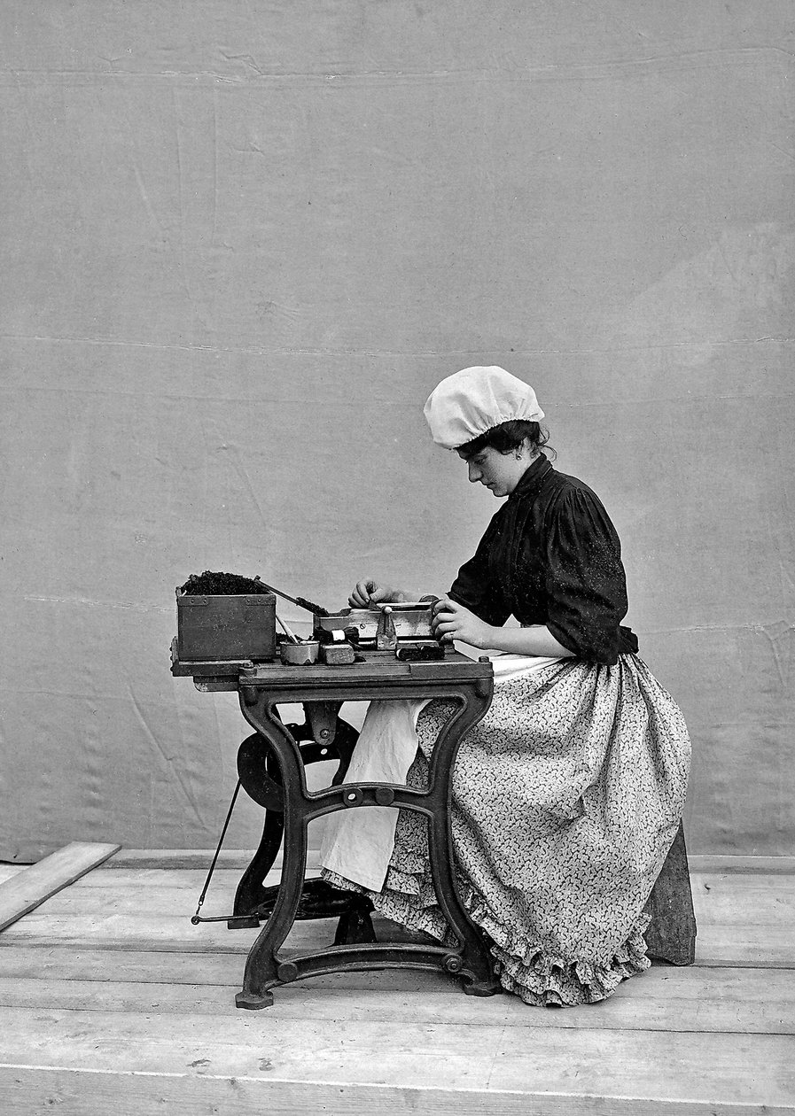 Pracownik fabryki tytoniu we Florencji, 1901 (płyta szklana) autorstwa Fratelli Alinari Fratelli Alinari
