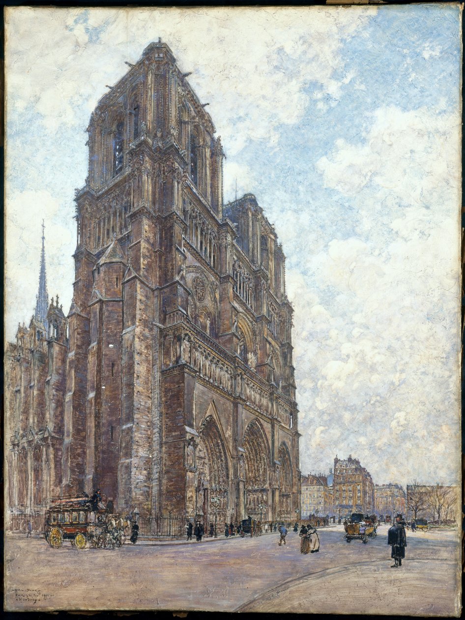 Francuski: Notre-Dame de Paris autorstwa Frederic Anatole Houbron