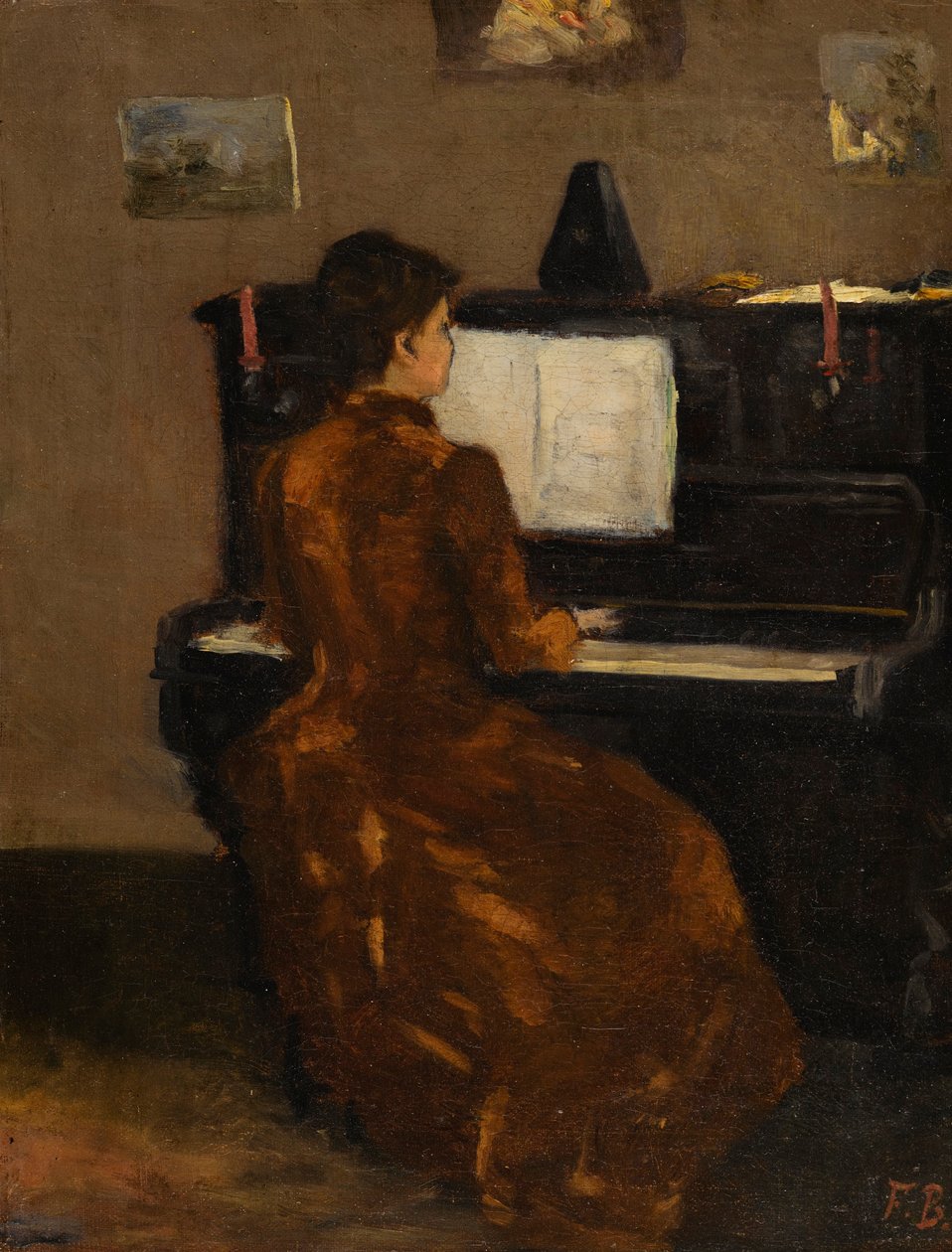 Francuski: Jeune fille au pianö autorstwa Frédéric Bazille