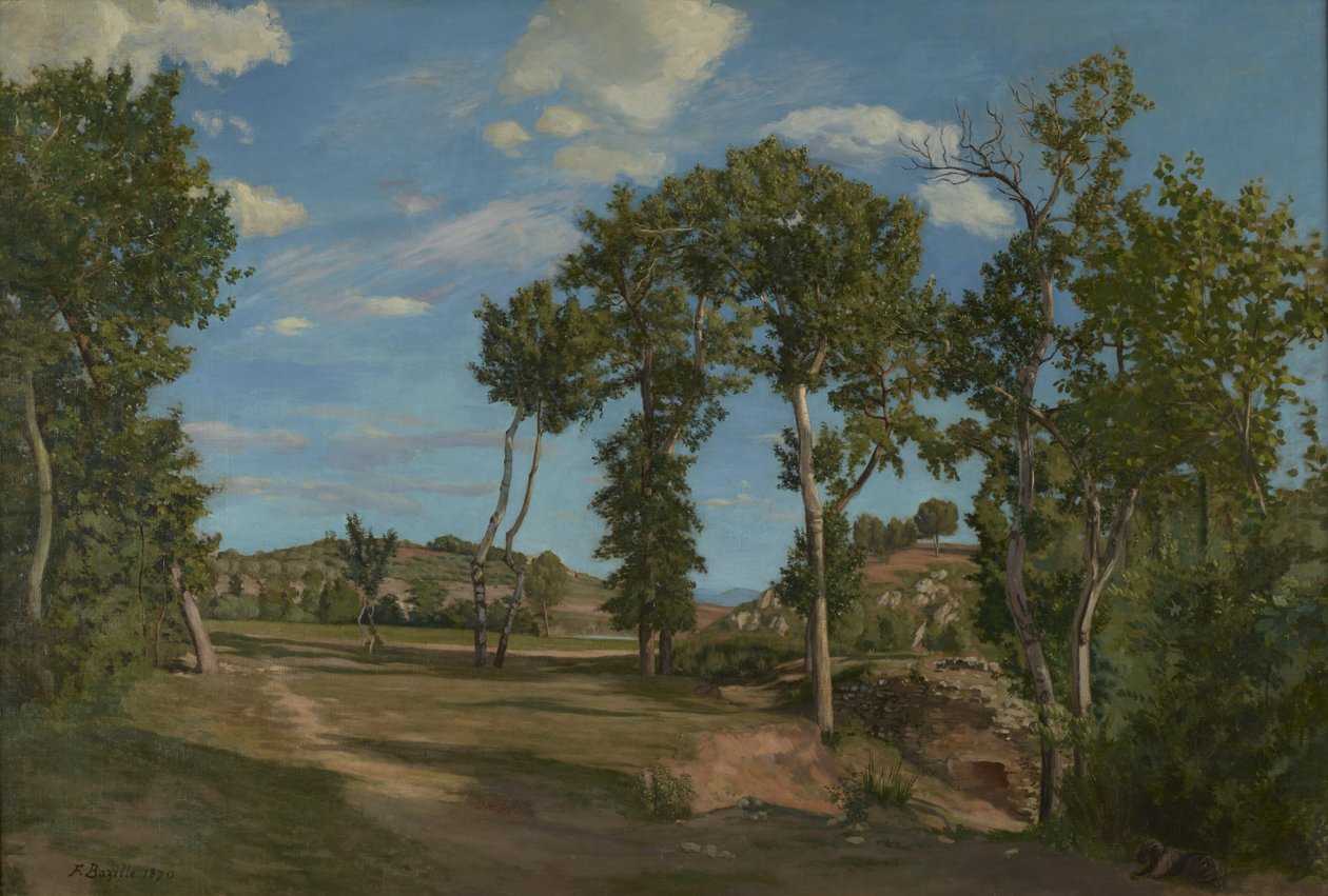Krajobraz nad rzeką Lez autorstwa Frédéric Bazille