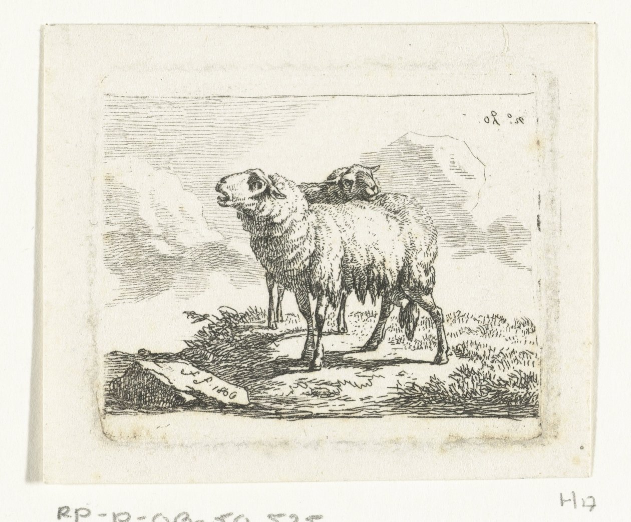 Dwie stojące owce autorstwa Frédéric Théodore Faber