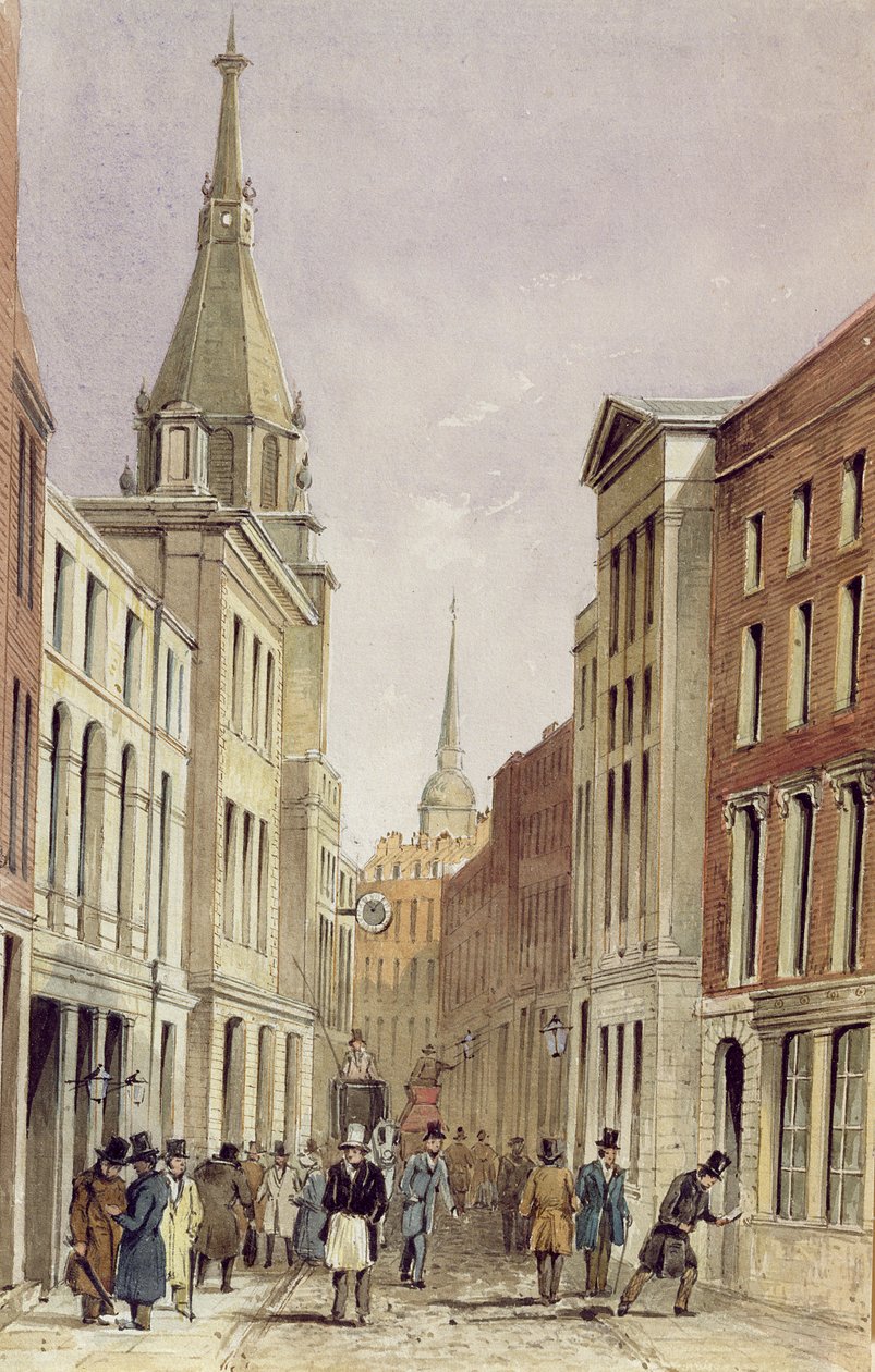 Lombard Street East, z St Edmund the King, c.1850 autorstwa Frederick Shepherd