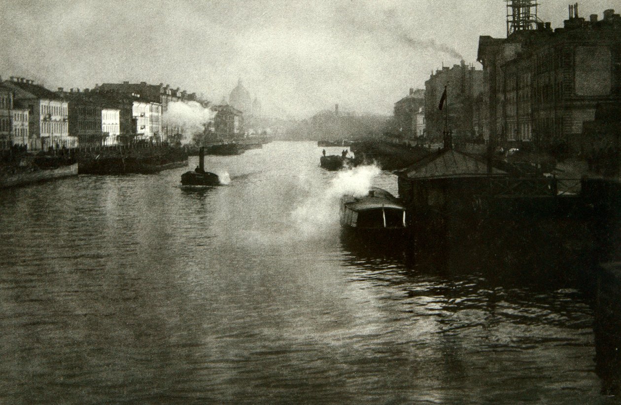 Rzeka Fontanka w Petersburgu, Rosja, 1900 autorstwa Fred Boisson