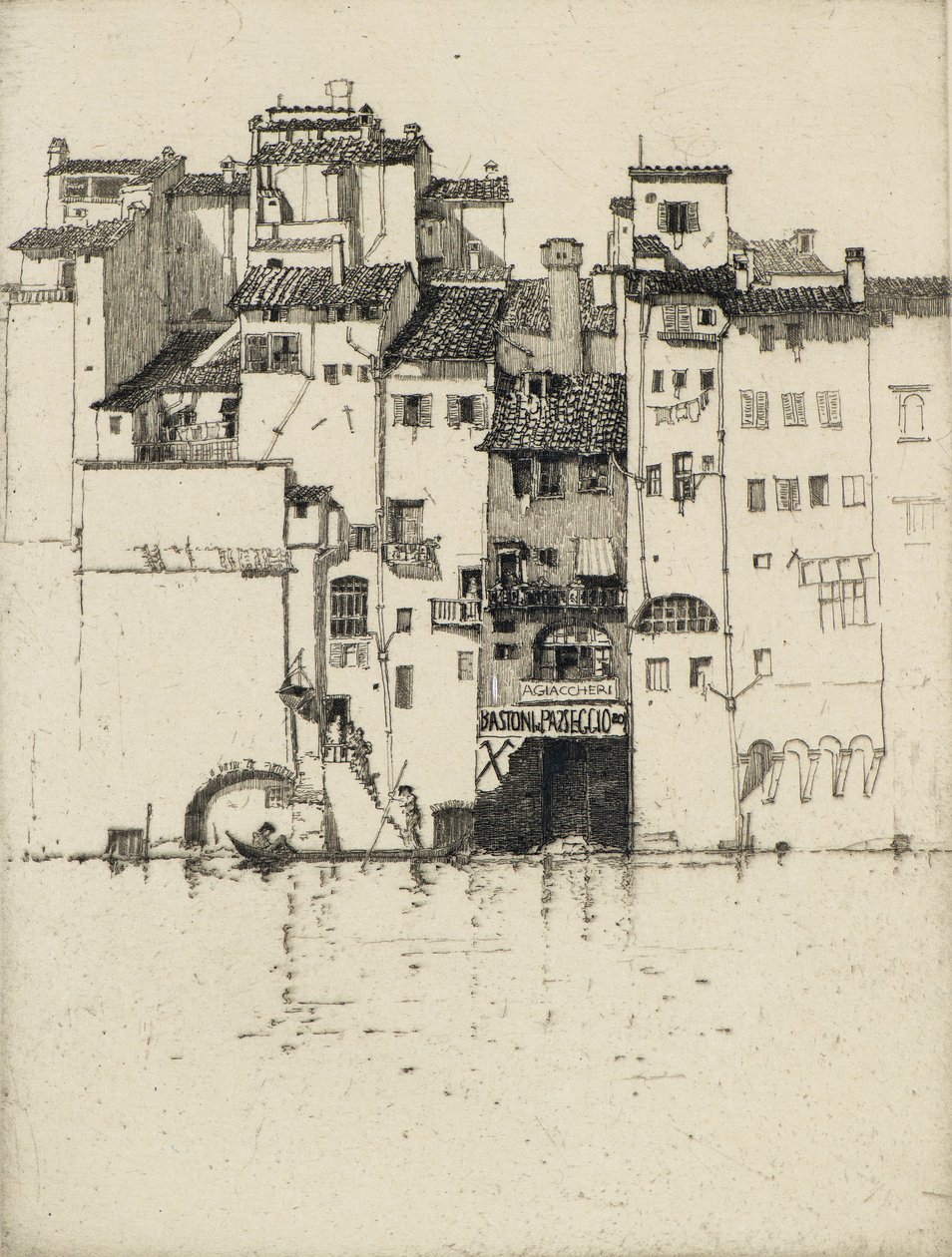 Na Arno, XX wiek (akwaforta) autorstwa Fred Richards
