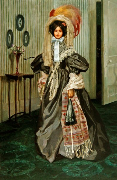 Priscilla, ok.1899 (olej na płótnie) autorstwa Freda Hansard