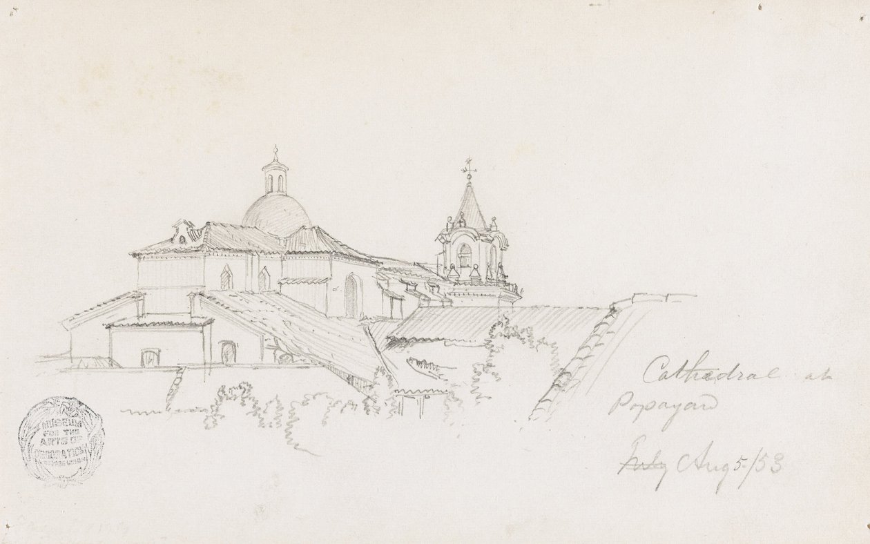 Katedra w Popayan, Kolumbia autorstwa Frederic Edwin Church