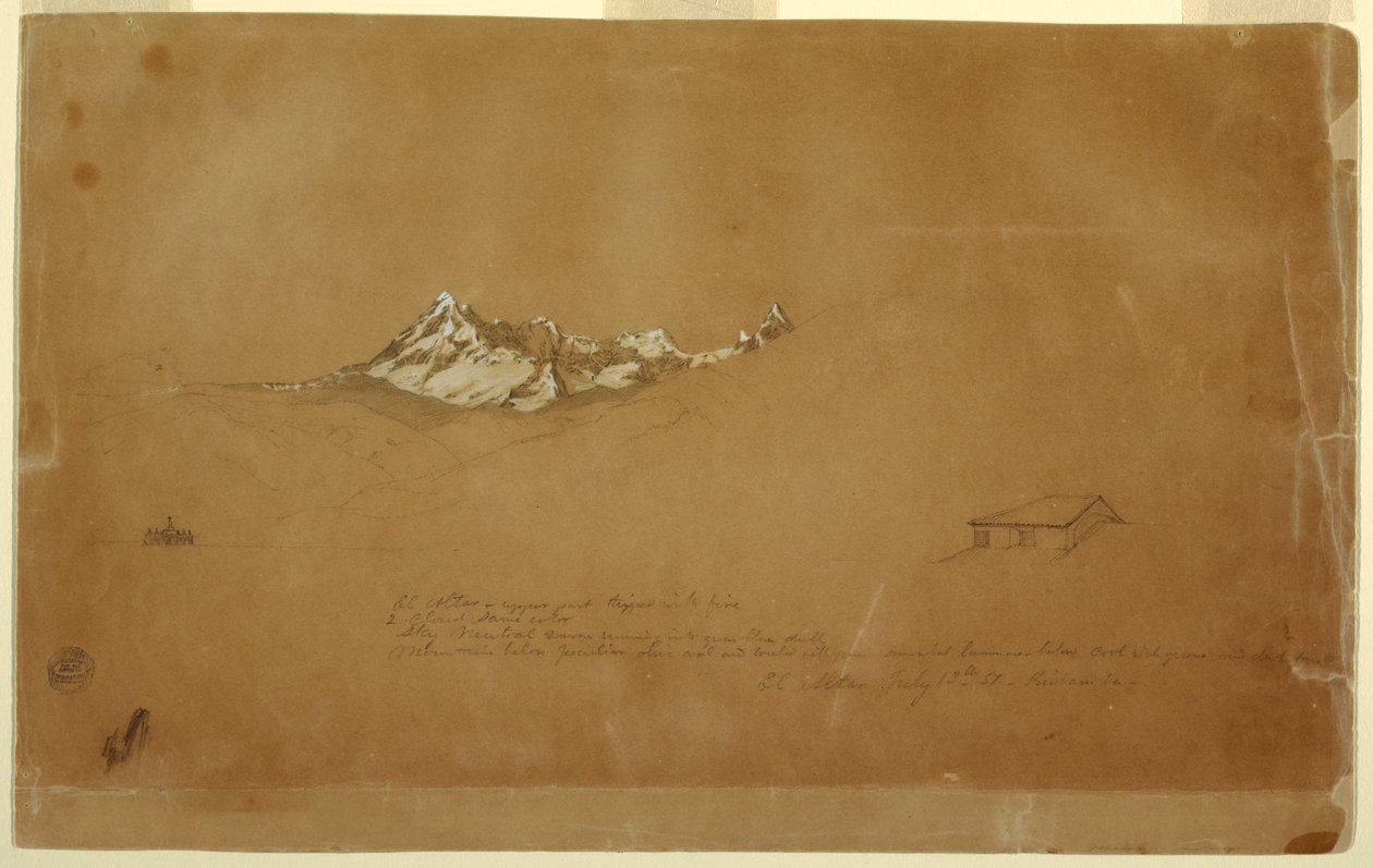 Rysunek, Mount Altar, Ekwador autorstwa Frederic Edwin Church