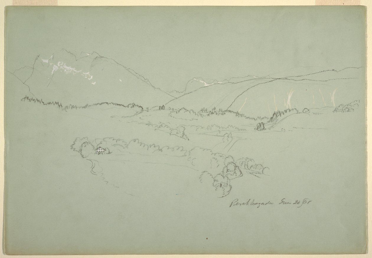 Rysunek, północny wschód, niedaleko Berchtesgaden, Bawaria, 20 czerwca 1868 r. autorstwa Frederic Edwin Church