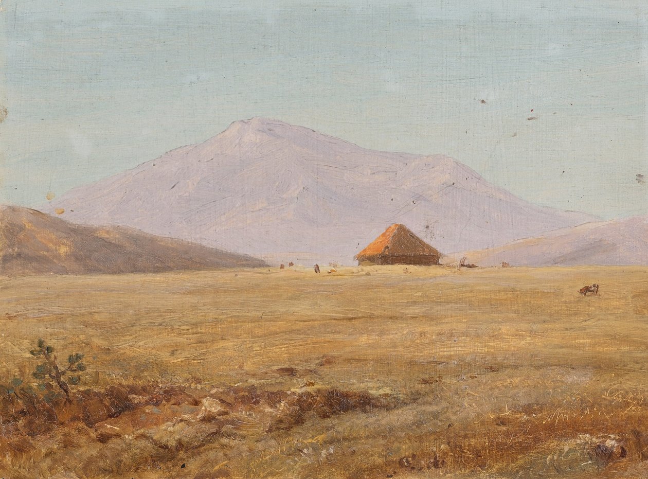 Ekwador , płaskowyż górski z chatą autorstwa Frederic Edwin Church
