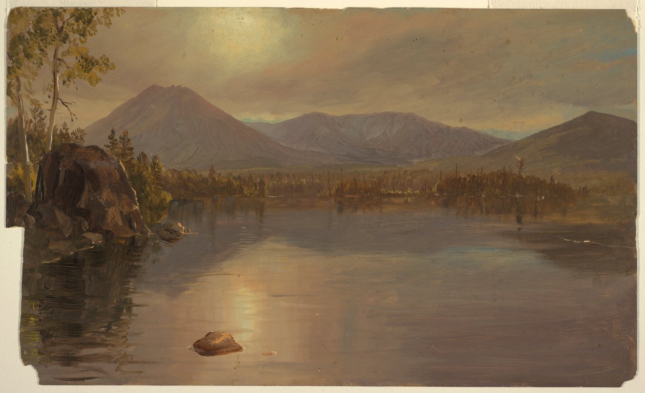 Góra Katahdin i Turner z jeziora Katahdin autorstwa Frederic Edwin Church
