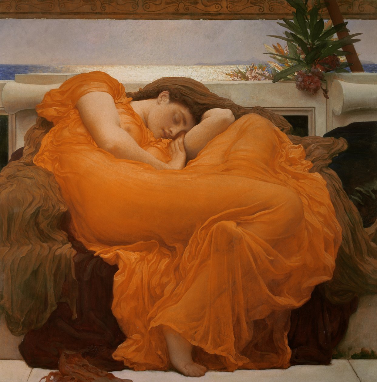 Płonący czerwiec, c.1895 autorstwa Frederic Leighton