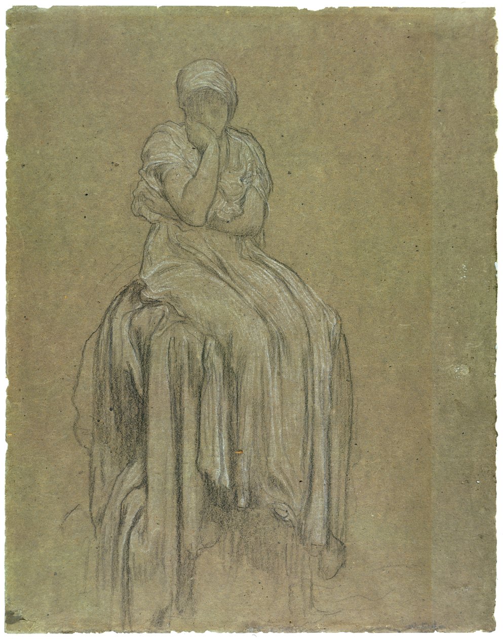 Studium samotności, ok. 1890 (kreda na papierze) autorstwa Frederic Leighton
