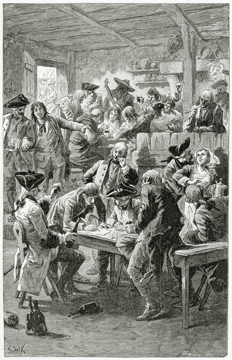 Quai de la Ferraille, XIX w. (rycina bw) autorstwa Frederic Theodore Lix
