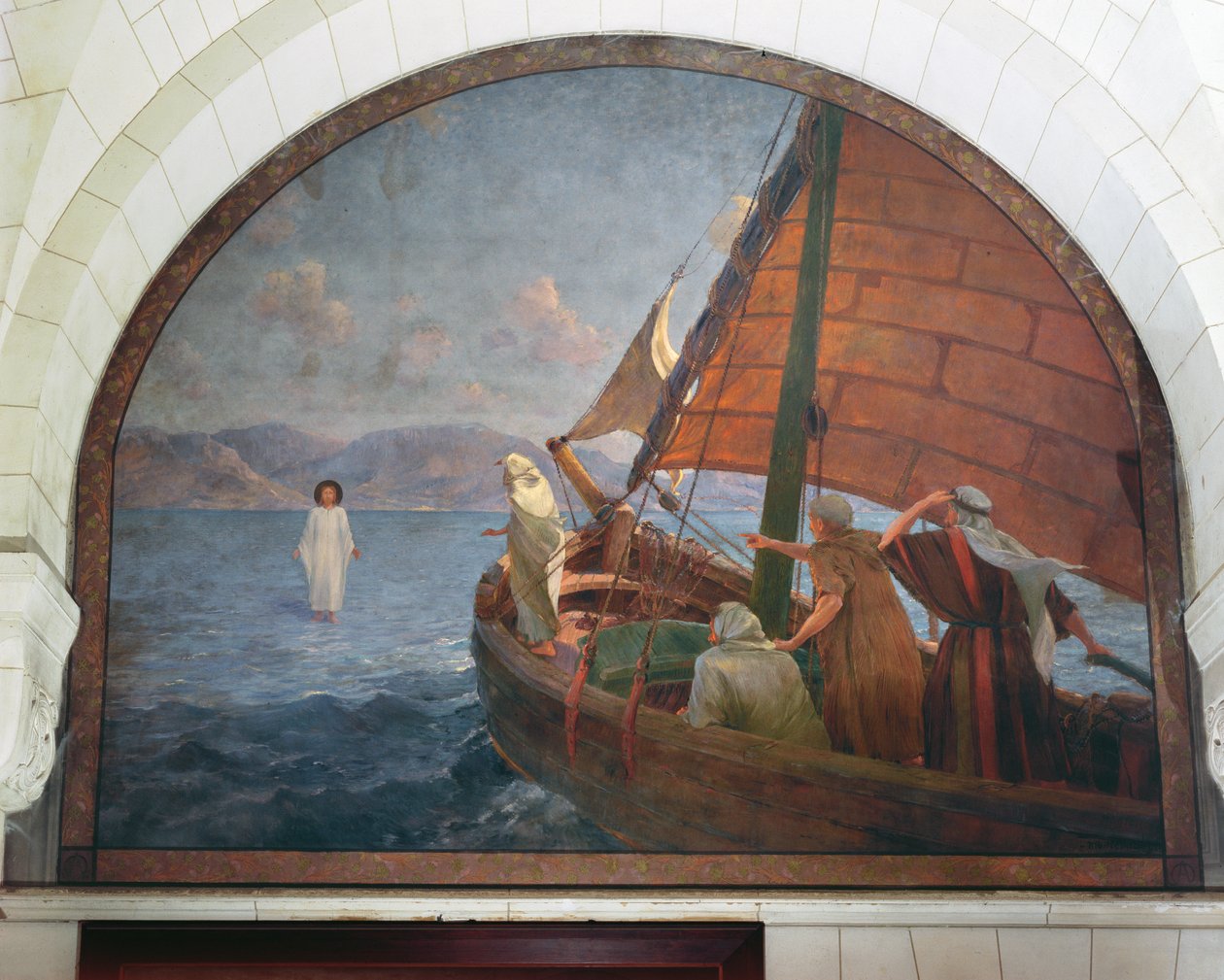 Chrystus chodzący po wodzie, 1917 autorstwa Frederic Montenard
