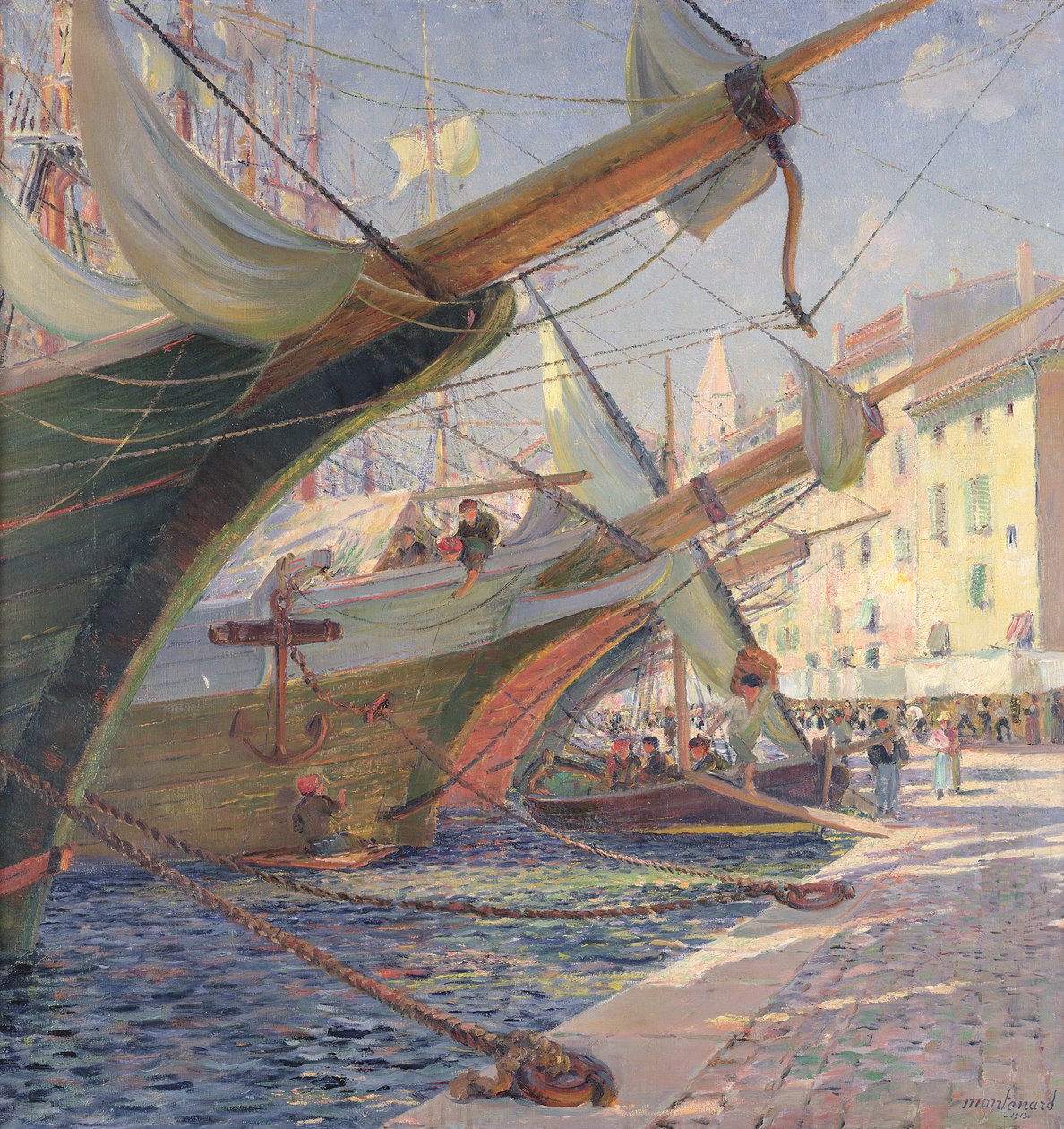 Widok na port śródziemnomorski, 1913 autorstwa Frederic Montenard