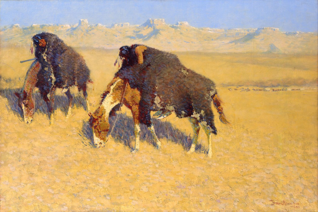 Indianie symulują bizona autorstwa Frederic Remington