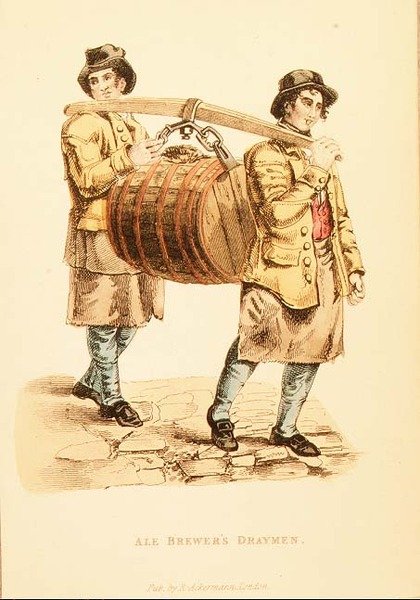 Draymeni Ale Brewera ze „Świata w miniaturze” Ackermanna, 1821-27 (lit) autorstwa Frederic (after) Shoberl
