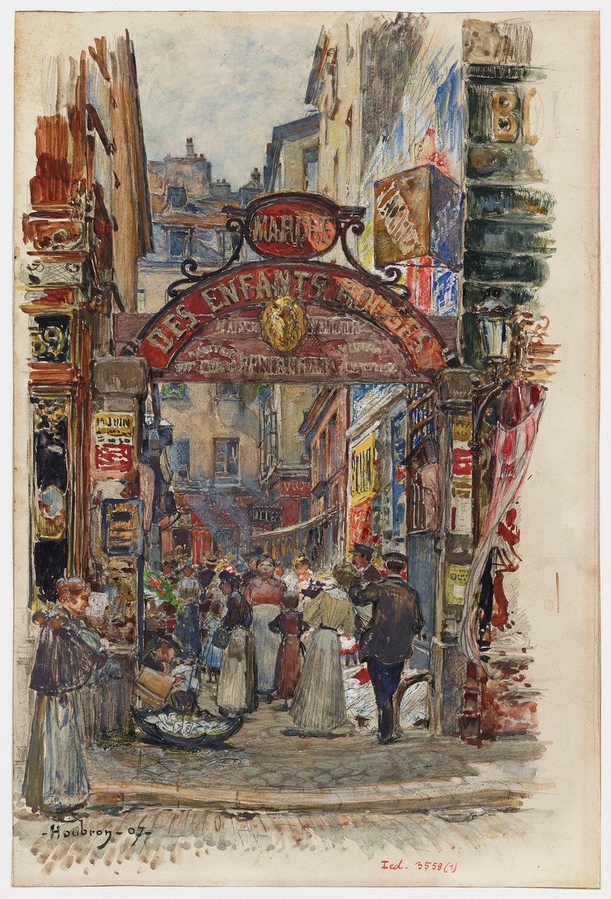 Wejście do Marché des Enfants-Rouges, 39, rue de Bretagne autorstwa Frederic Anatole Houbron