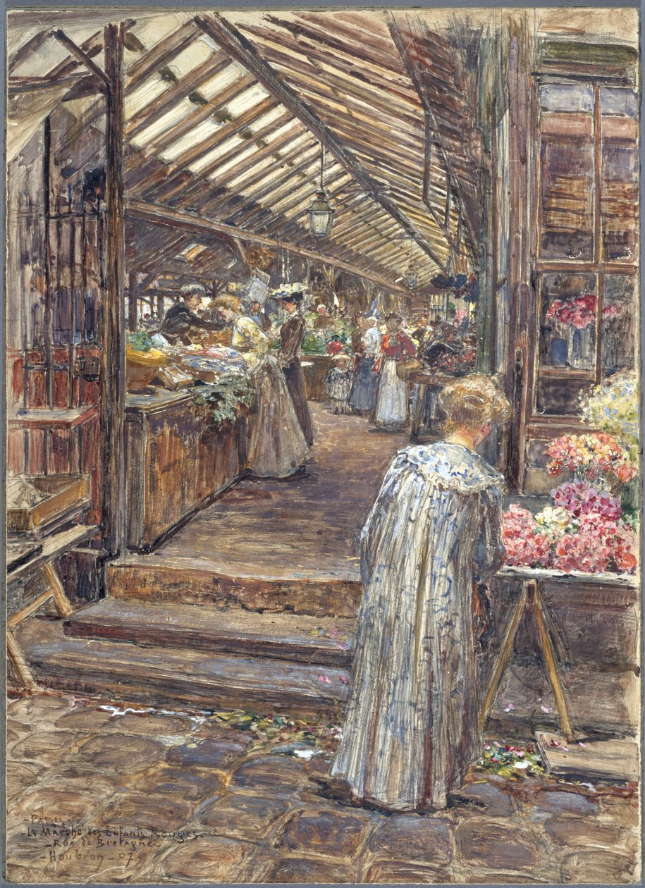Marché des Enfants-Rouges, rue de Bretagne autorstwa Frederic Anatole Houbron