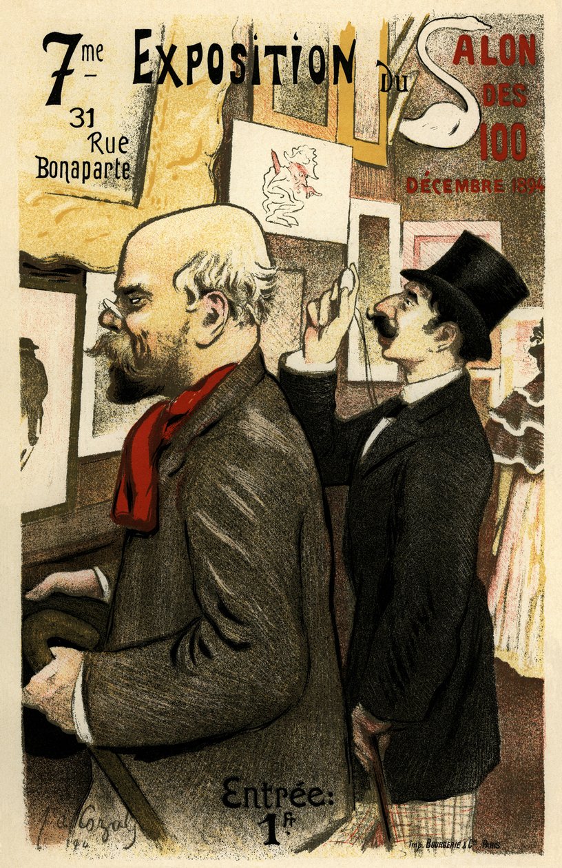 VII Wystawa Salon des 100 grudzień 1894 Plakat, 1894 autorstwa Frederic Auguste Cazals