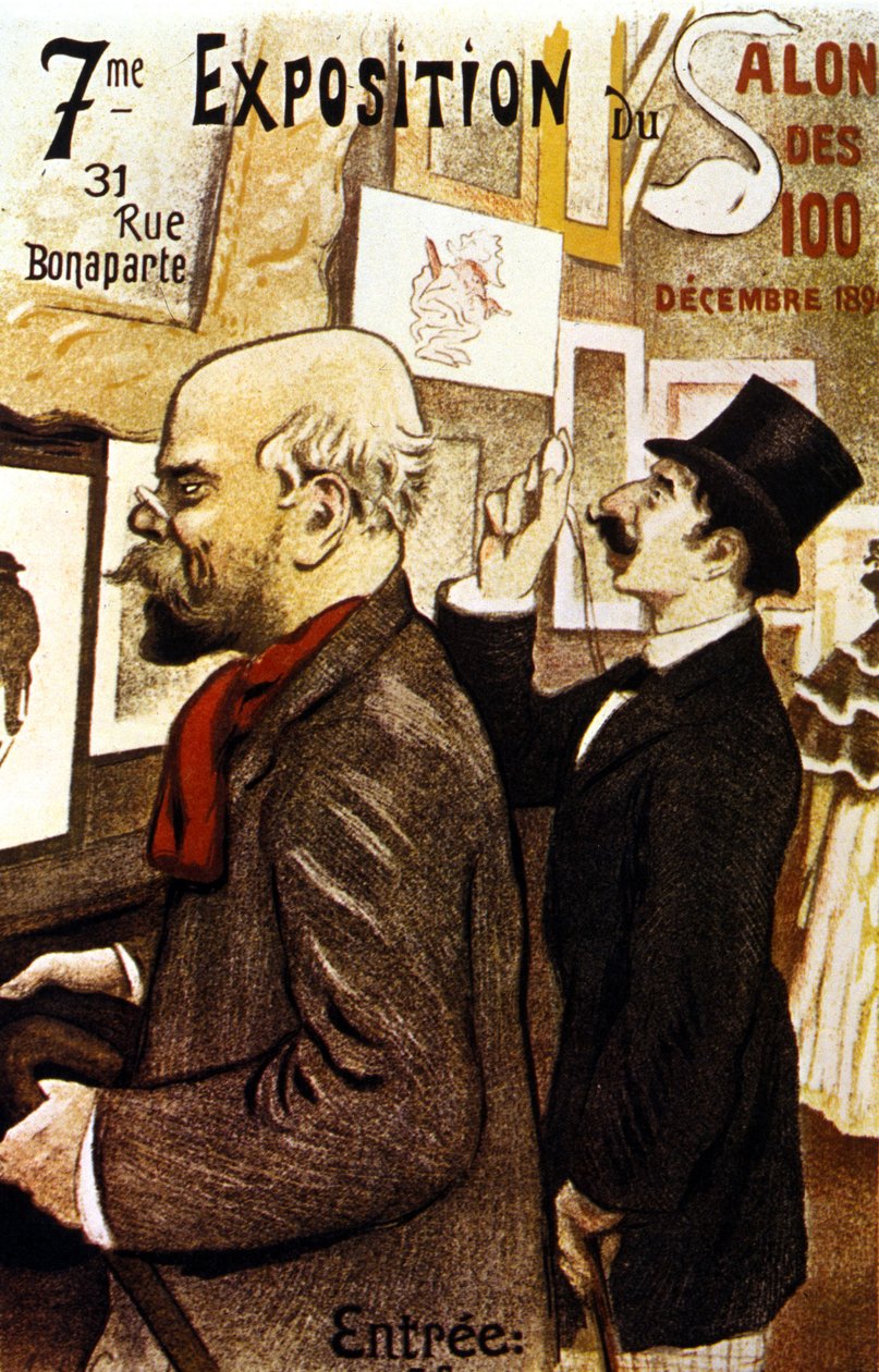 Plakat VII Wystawy Salon des 100. Grudzień 1894. Paul Verlaine. autorstwa Frederic Auguste Cazals