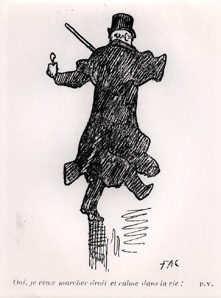 Paul Verlaine u schyłku życia, z „La Plume”, ok. 1930. 1890 (pióro i atrament na papierze) (zdjęcie czarno-białe) autorstwa Frederic Auguste Cazals
