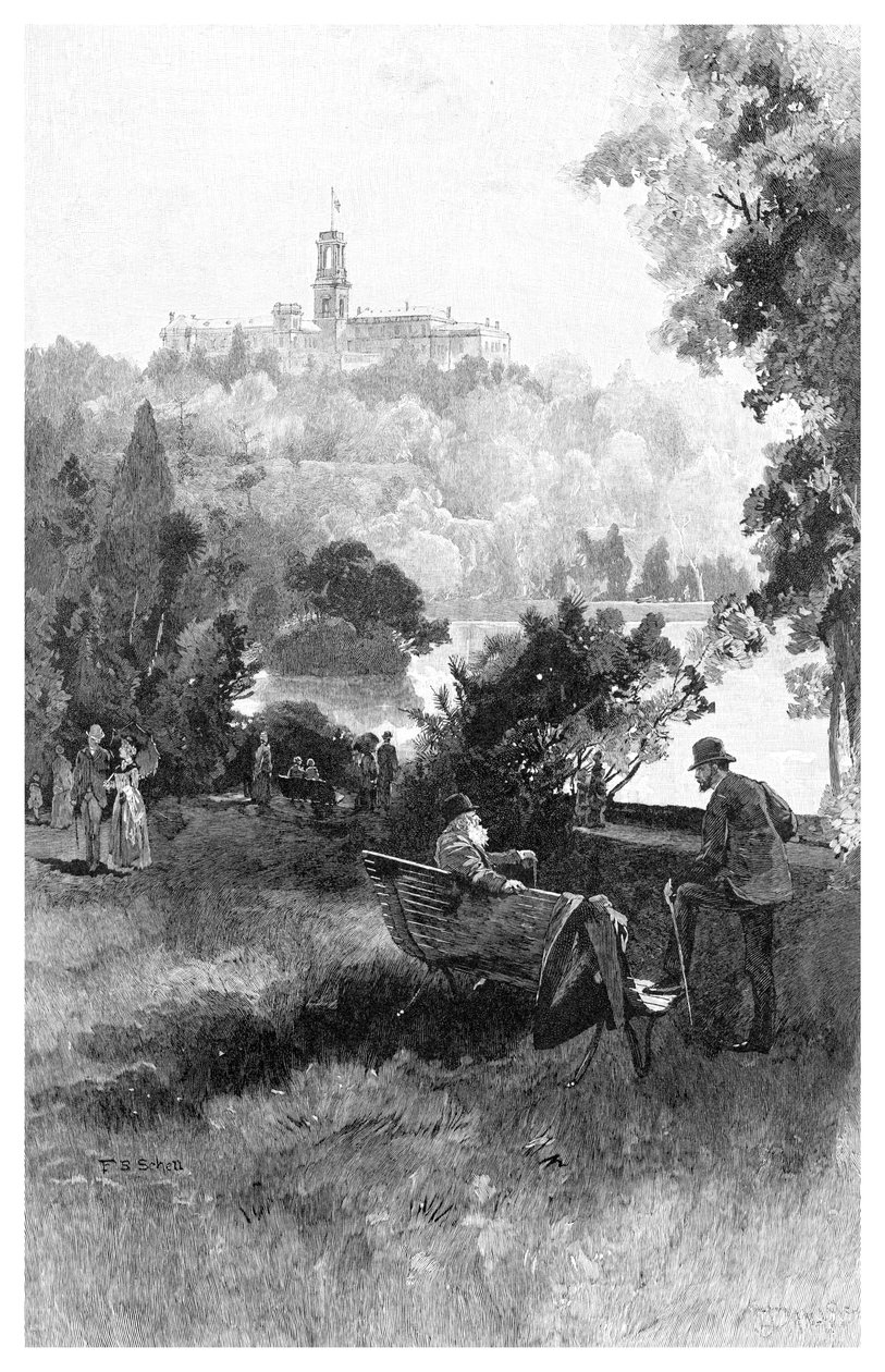 Dom rządowy, Melbourne, Wiktoria, Australia, 1886. autorstwa Frederic B. Schell
